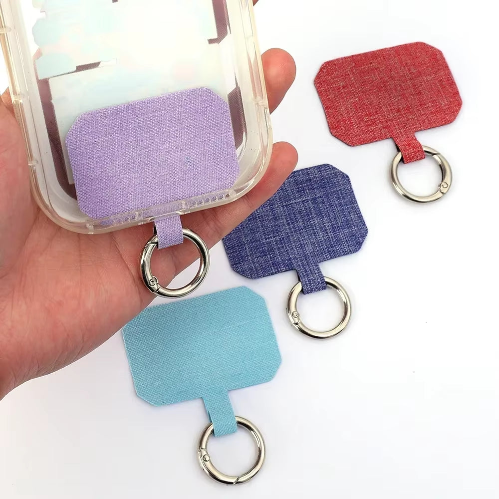 Sturdy Cloth Mobile Phone Lanyard Straps Tether Tabs Gasket Anti-Lost Safety Lanyard Cards with Metal Ring for Iphone Samsung